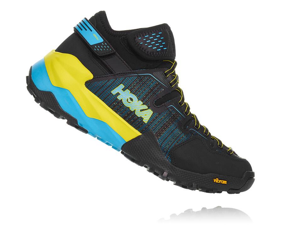 Tenis Hoka One One Trail Hombre Negros/Azules - Arkali - VIMK64190